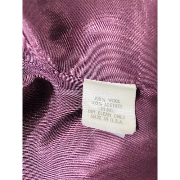 Georgiou Studio Wool Blazer Vintage 90s Womens Size 6P Plum Color Pristine NWOT - Picture 9 of 10